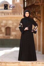 عبايه تركى واسعة بأزرار وترتر